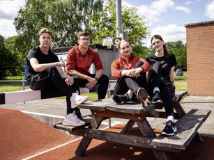 Studenten Handhaving zitten op bank